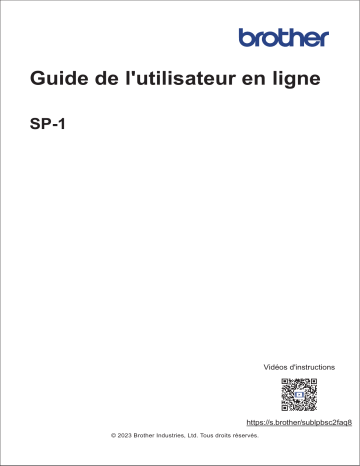 Brother SP-1 Manuel utilisateur | Fixfr