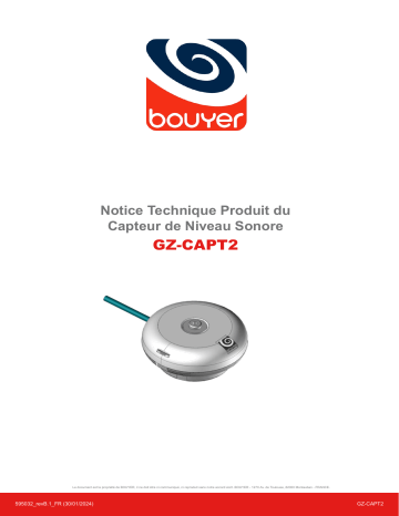 Manuel technique BOUYER GZ-CAPT2 - Capteur de niveau sonore | Fixfr