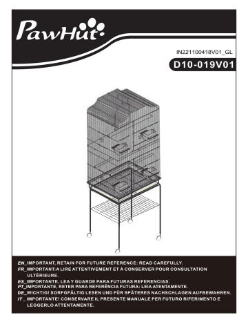 D10-019V01WT | PawHut D10-019V01BK Manuel utilisateur | Fixfr