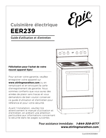 Manuel du propriétaire Epic EER239W-2 - Cuisinière électrique de 24 pouces | Fixfr