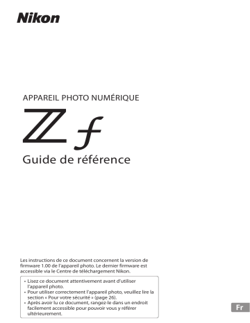 Nikon Z f Guide de référence | Fixfr