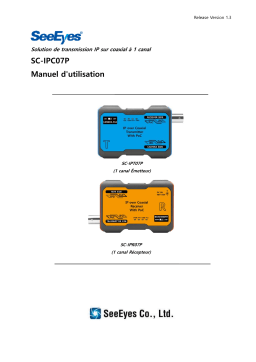 Manuel utilisateur SeeEyes SC-IPC07P - Transmission IP sur coaxial