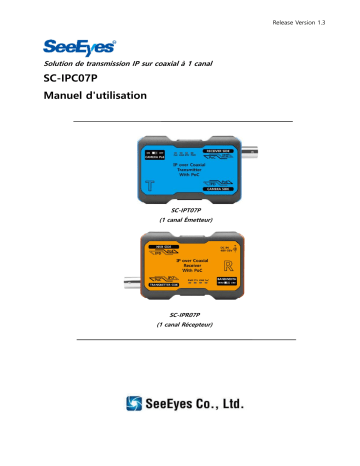 Manuel utilisateur SeeEyes SC-IPC07P - Transmission IP sur coaxial | Fixfr