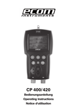Manuel utilisateur Ecom CP 400/420 - Calibrage de pression, tension, courant et température
