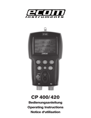 Manuel utilisateur Ecom CP 400/420 - Calibrage de pression, tension, courant et température | Fixfr