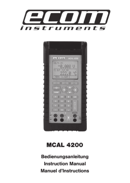 Manuel utilisateur Ecom MCAL 4200 - Calibrage de Processus