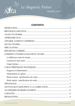 Manuel d'utilisation Sota MP7 - Téléchargez le PDF