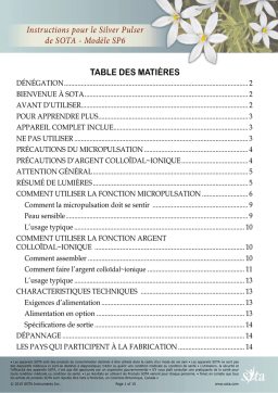 Manuel du propriétaire Sota SP6 - Guide d'utilisation et d'entretien