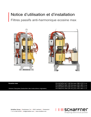 Manuel d'installation Ecosine max - Schaffner | Fixfr