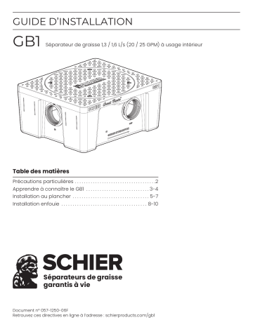 Guide d'installation Schier GB1 - Manuel GB1 | Fixfr