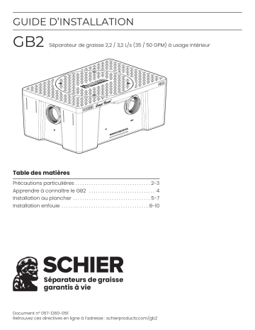 Schier GB2 Guide d'installation - Manuel d'utilisation | Fixfr