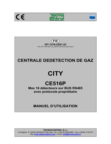 CE516P - Control unit Manuel d'utilisation | Fixfr