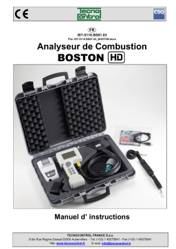 Manuel CPF BOSTON HD FLUE GAS ANALYZER - Analyse des gaz de combustion