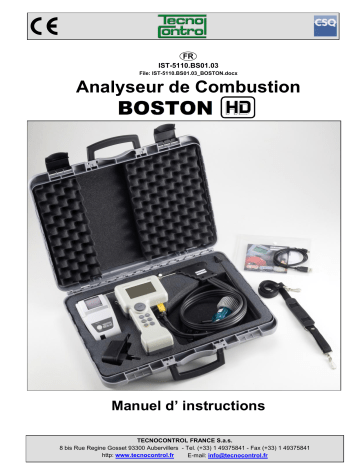 Manuel CPF BOSTON HD FLUE GAS ANALYZER - Analyse des gaz de combustion | Fixfr