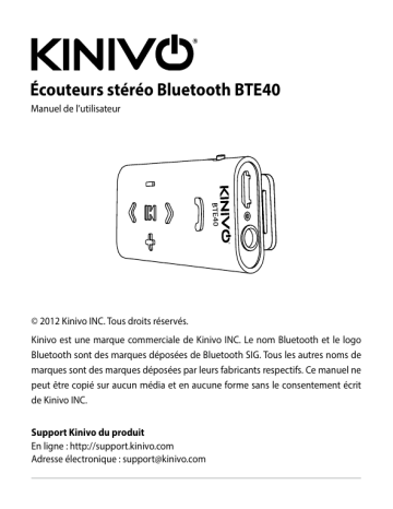 Manuel Kinivo BTE40 - Écouteurs stéréo Bluetooth | Fixfr