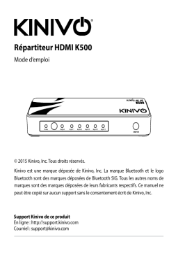 Manuel d'utilisation Kinivo K500 - Guide de l'utilisateur