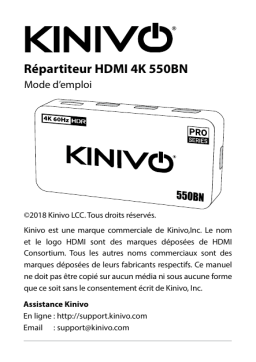 Manuel d'utilisation Kinivo 550BN - Répartiteur HDMI 4K