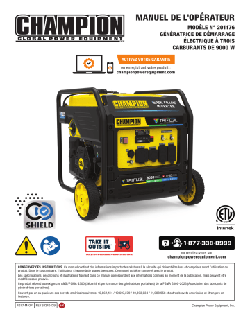 Champion Power Equipment 201176 Manuel utilisateur | Fixfr