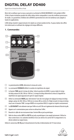 Manuel de l'utilisateur Behringer DD400 - Téléchargement PDF | Fixfr