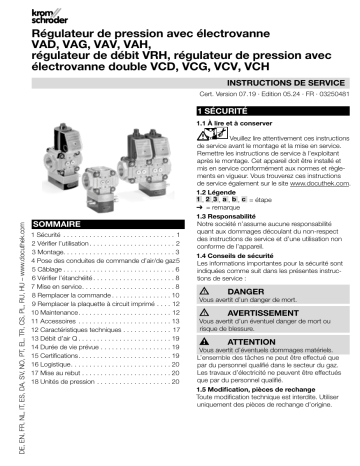 Kromschroder VAD, VAG, VAV, VAH, VRH, VCD, VCG, VCV, VCH Manuel | Fixfr