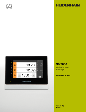 HEIDENHAIN ND 7000 Turning (1235720.1.6.x) - Manuel d'utilisation | Fixfr