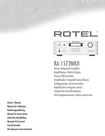 Rotel RA-1572MKII Stereo Integrated Amplifier Manuel du propriétaire | Fixfr