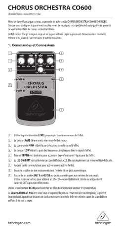 Manuel d'utilisation Behringer CO600 - Pédale d'effets de chorus stéréo | Fixfr
