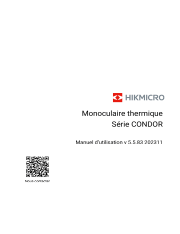 Manuel d'utilisation du monoculaire thermique HIKMICRO Condor | Fixfr