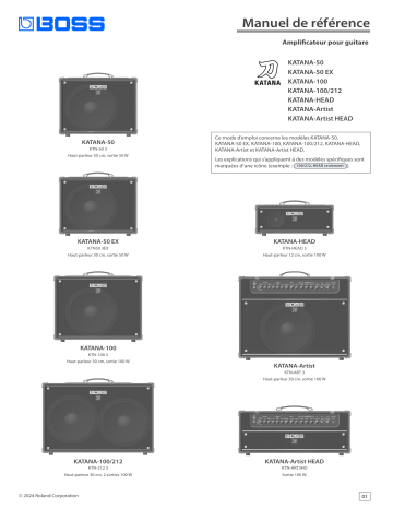 Boss KATANA-50 GEN 3 Manuel du propriétaire | Fixfr