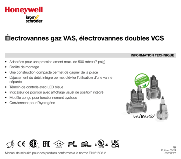 Kromschroder VAS, VCS Fiche technique - Manuel | Fixfr