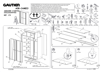 Manuel d'utilisation Gautier A08-CAMEO - Armoire 2 portes coulissantes | Fixfr