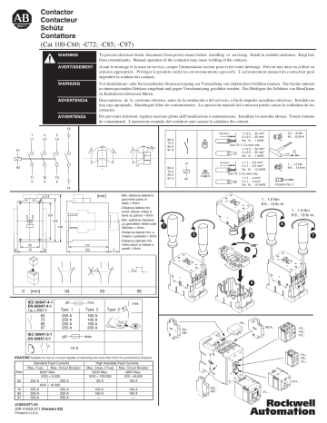 Rockwell Automation Allen-Bradley 100-C60 Guide de démarrage rapide | Fixfr