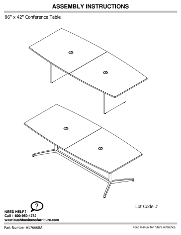 Bush Business Furniture CTB001HC : Manuel d'utilisation | Fixfr