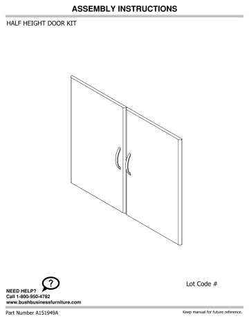 Bush Business Furniture HALF HEIGHT DOOR KIT Manuel utilisateur | Fixfr