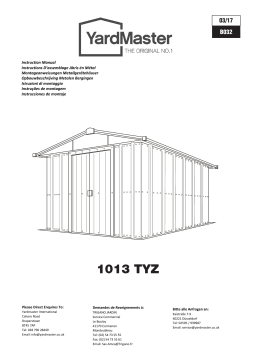 Manuel Utilisateur Yardmaster 1013 TYZ - Abri Métallique