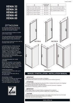 Manuel d'installation Zitta XENIA 36 - Porte de douche coulissante