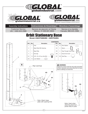 Manuel d'utilisation Global 238CP82BG | Fixfr