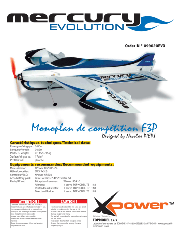 Topmodel XPower mercury EVOLUTION Guide de démarrage rapide | Fixfr