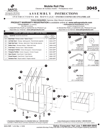 Manuel utilisateur Safco 3045 - LDI Spaces | Fixfr