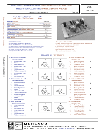 Manuel Utilisateur Merlaud MVG - Préampli VoiceGate | Fixfr