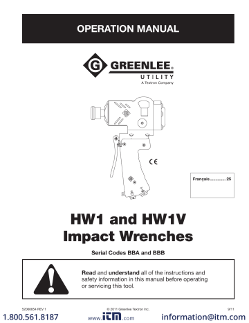 Mode d'emploi GREENLINE HW1V - Textron | Fixfr