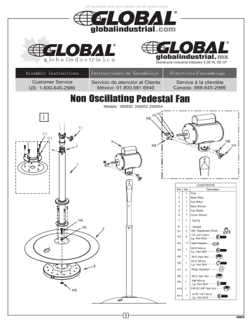 Manuel utilisateur Global 292650 - Téléchargement PDF | Fixfr