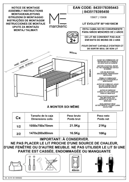 Manuel utilisateur MARCKERIC 8435178395443 - Lit évolutif 90x140/190 cm