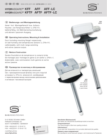 S+S Regeltechnik AFTF-LC-U Manuel utilisateur - Télécharger PDF | Fixfr