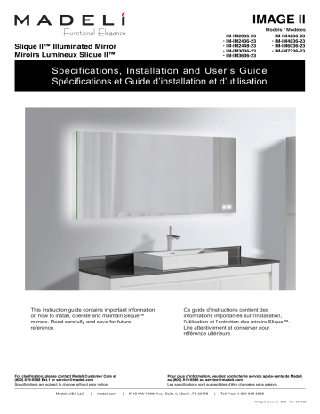 Madeli Slique II IM-IM4836-23 Manuel utilisateur - Miroir lumineux 48