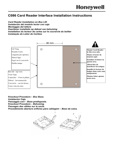 Manuel d'installation du lecteur de cartes Honeywell C086 | Fixfr