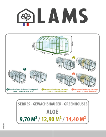 Manuel utilisateur LAMS 794651 - Serre 4,80 m2 | Fixfr