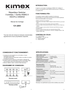 Manuel utilisateur Kimex 131-2051 - 4K60Hz HDMI Switcher