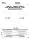 Manuel Safco TAMP48 - Panneaux de Modestie et de Confidentialit&eacute; Fixes