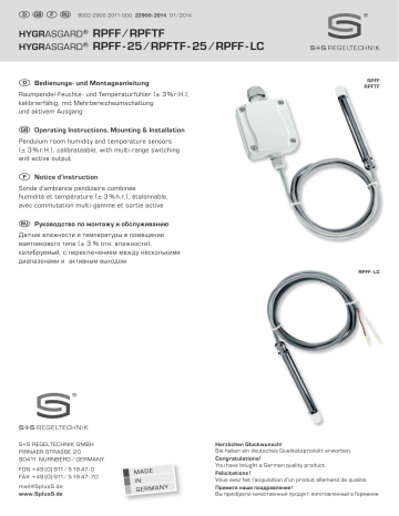 S+S Regeltechnik 1201-1181-1000-100 Manuel utilisateur | Fixfr